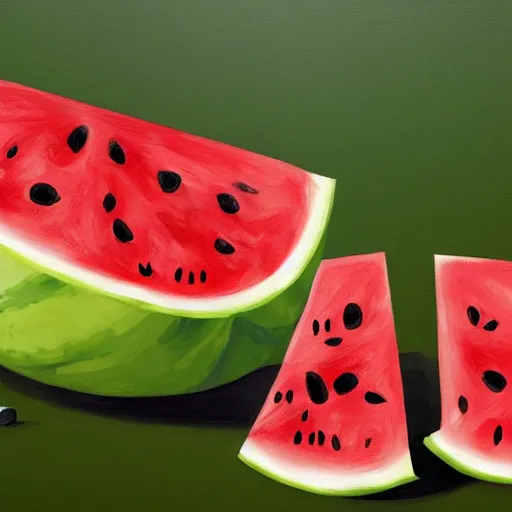 Image similar to pug eating watermelon in heaven painted in the style of michaelangelo, concept art