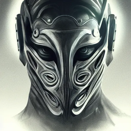 Image similar to Very very very very highly detailed epic photo of face with rhino venetian mask, intricate, dystopian, sci-fi, extremely detailed, digital painting, artstation, concept art, smooth, sharp focus, illustration, intimidating lighting, incredible art by Artgerm and Vincent di Fate