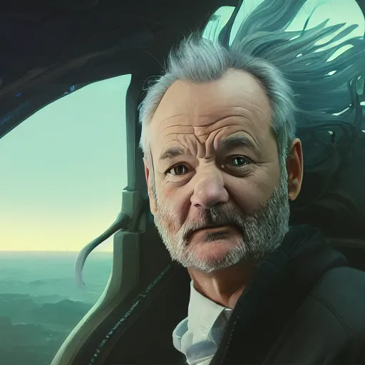 Image similar to bill murray, highly detailed vfx portrait, unreal engine, greg rutkowski, loish, rhads, caspar david friedrich, makoto shinkai and lois van baarle, ilya kuvshinov, rossdraws, elegent, tom bagshaw, alphonse mucha, global illumination, detailed and intricate environment.