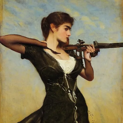 Image similar to action heroine by alfred stevens