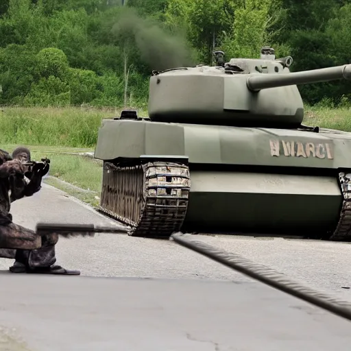 Prompt: a tank breakdancing