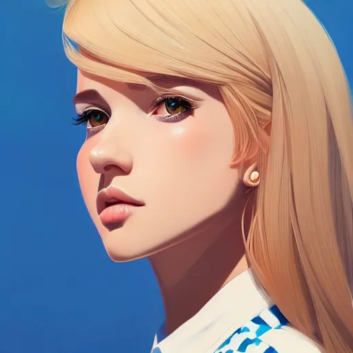 Image similar to a portrait of a beautiful blonde preppy, art by ilya kuvshinov and wlop and artgerm and josan gonzalez, digital art, highly detailed, intricate, sharp focus, trending on artstation hq, deviantart, pinterest, unreal engine 5, 4 k uhd image