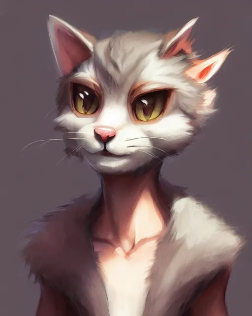 Image similar to character concept art of a young male anthropomorphic furry cat | | cute - fine - face, pretty face, key visual, realistic shaded perfect face, fine details by stanley artgerm lau, wlop, rossdraws, james jean, andrei riabovitchev, marc simonetti, and sakimichan, trending on artstation