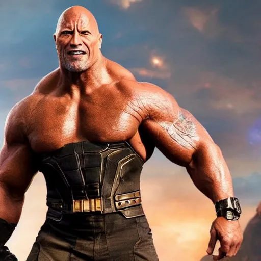 Image similar to Dwayne Johnson as Thanos