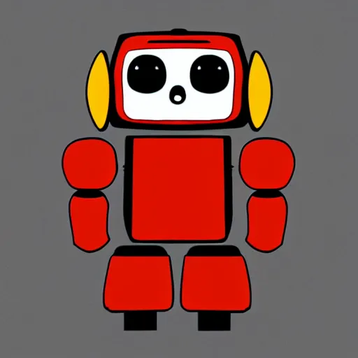 Prompt: small cute robot digital art by sanrio