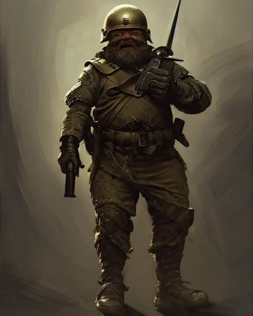 Prompt: a dwarf swat soldier | | realistic shaded, fine details, realistic shaded lighting poster by greg rutkowski, magali villeneuve, artgerm, jeremy lipkin and michael garmash and rob rey