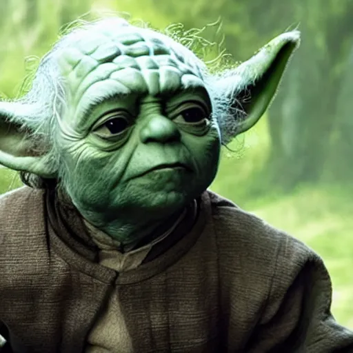 Prompt: yoda as tyrion lannister in game of thrones, movie still