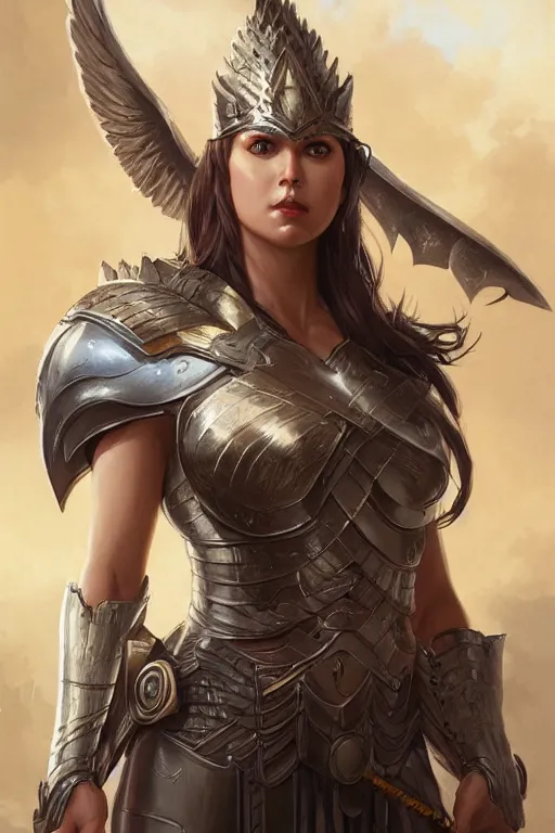 Image similar to amazon valkyrie athena, d & d, fantasy, portrait, highly detailed, headshot, digital painting, trending on artstation, concept art, sharp focus, illustration, art by artgerm and greg rutkowski and magali villeneuve