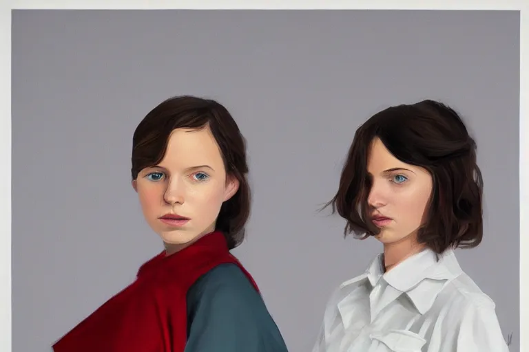 Prompt: young stewardesses fashion model portrait artwork by tim eitel