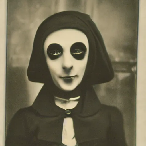 Image similar to count orlok in a maid outfit, vintage photograph, highly detailed, 4 k restoration