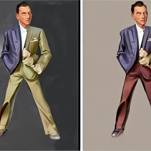 Image similar to perfect composition, subdued color palette, award-winning concept art, detailed digital painting, airbrushed, low contrast: costume design for young Frank Sinatra as a poor 1950s bartender. Volumetric cinematic lighting, great attention to perfect anatomy, special attention to posing, great attention to realistic facial expression, faithful cinematic color scheme, perfectly coherent. In the style of: Greg Rutkowski, Francis Bacon, Syd Mead, Norman Rockwell, Beksinski, Edward Hopper, James Gilleard, Ilya Kuyshinov, WLOP, Stanley Artgerm, Takato Yamamoto, and James Jean.