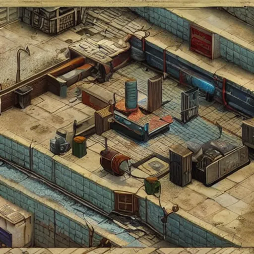 Image similar to isometric fallout game highly detailed