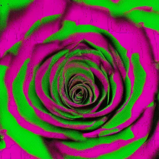 Image similar to corrupted glitch art of a rose