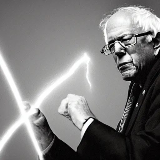 Image similar to bernie sanders using force lightning