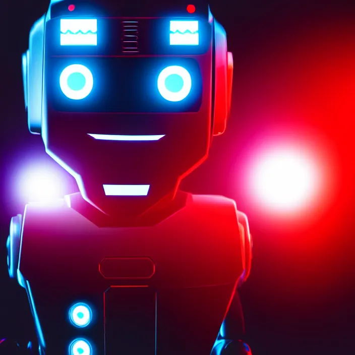 Image similar to a photo of a robot with red eyes playing video games, cool, hd, intricate details, soft lighting, cyberpunk, cinematic, beautiful