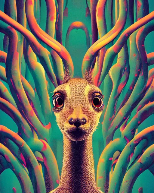 Prompt: portrait of cartoon dik dik, intricate abstract. intricate artwork. by Tooth Wu, wlop, beeple, dan mumford. mulholland drive by david lynch, dune by david lynch, octane render, trending on artstation, greg rutkowski very coherent symmetrical artwork. cinematic, hyper realism, high detail, octane render, 8k, iridescent accents