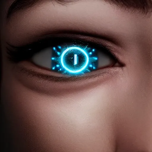 Prompt: close-up of a face with intricate detailed light-emitting OLED tatoos and contact lenses showing health information and vital sign visualizations, heart rate, ultra HD realistic wide focus 8k ultra soft light RTX on VFX octane render pixiv pinterest colorful more reflection
