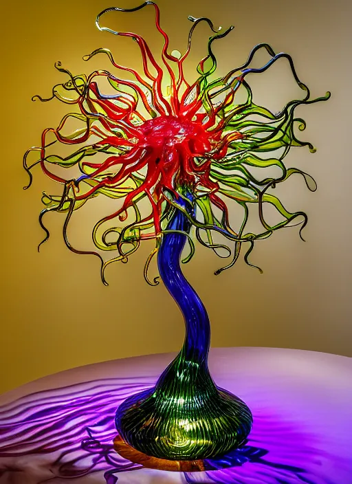 Image similar to a table light designed by dale chihuly