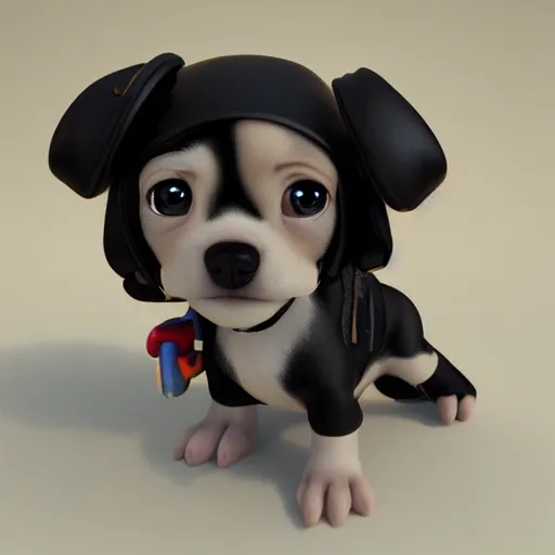 Prompt: 3d cute puppy techno DJ, masterpiece, smooth shading, 8k, cinematic lighting, highly detailed, digital painting, artstation, smooth, sharp focus, illustration, by Pixar