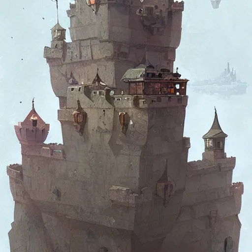 Image similar to an incredible floating castle by ian mcque