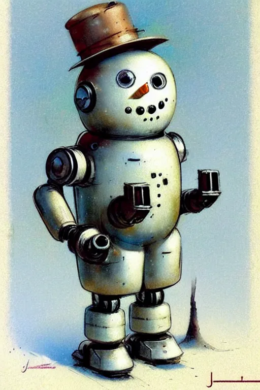 Image similar to ( ( ( ( ( 1 9 5 0 s retro future robot android snowman. muted colors. ) ) ) ) ) by jean - baptiste monge!!!!!!!!!!!!!!!!!!!!!!!!!!!!!!