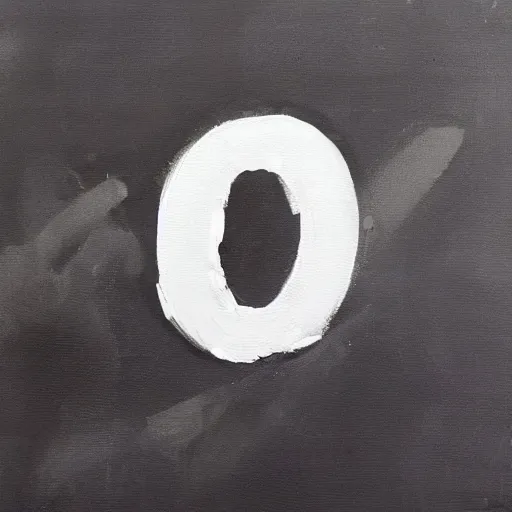 Image similar to the letter m painted with thick white oil paint in loose brush strokes on a black background, centered in view