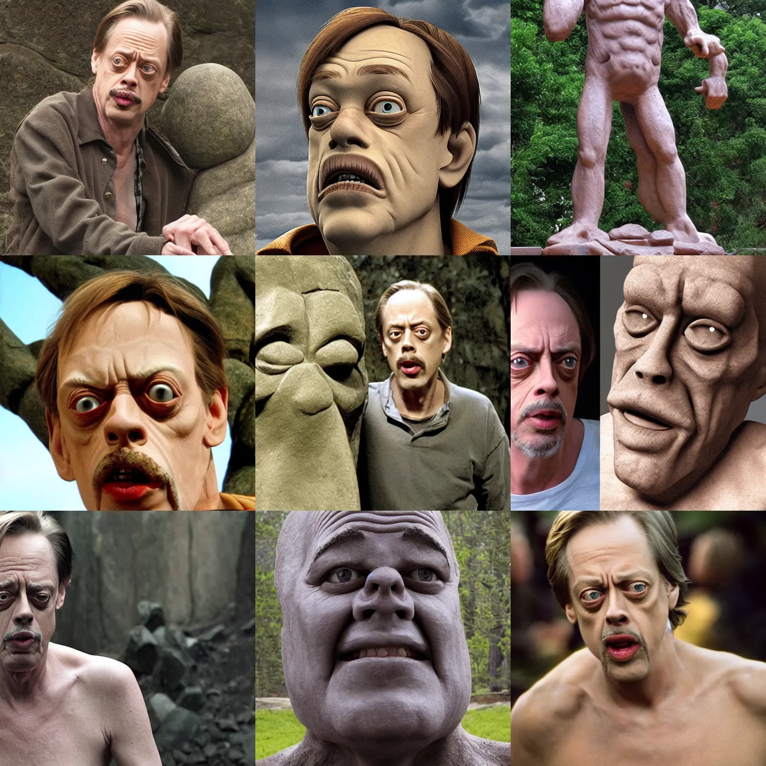 Prompt: Steve Buscemi as a Stone Giant