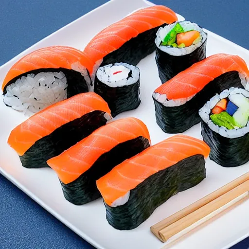 Prompt: sushi made out of sand