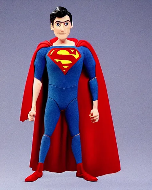 Image similar to christopher reeve ’ s superman as a highly detailed stop motion puppet, in the style of laika studios ’ s paranorman, coraline, kubo and the two strings shot in the style