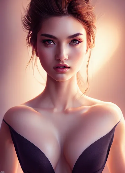 Image similar to a gorgeous female photo, professionally retouched, soft lighting, realistic, smooth face, full body shot, torso, dress, perfect eyes, wide angle, sharp focus on eyes, 8 k high definition, insanely detailed, intricate, elegant, art by artgerm and jason chan and mark litvokin