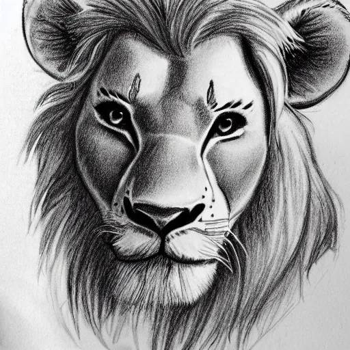 Image similar to sketch of Simba