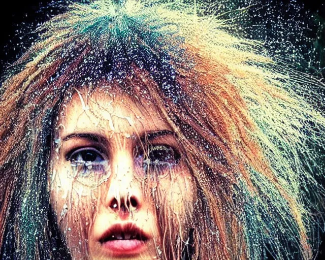 Image similar to complex beings, beautiful hairy, ornate hair, love, joy, wet hdr refractions, *, * * *, * * * * *