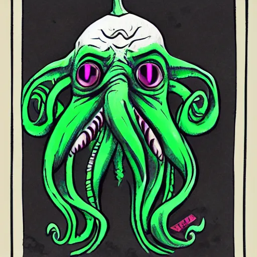 Prompt: cthulhu caricature