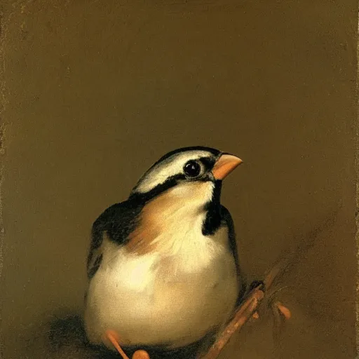 Image similar to a sparrow, by Francisco de Goya and Diego Velazquez, oil on canvas