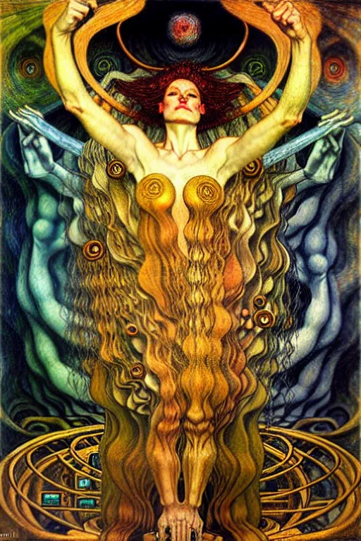 Image similar to Divine Chaos Engine by Karol Bak, Jean Delville, William Blake, Gustav Klimt, and Vincent Van Gogh, symbolist, visionary