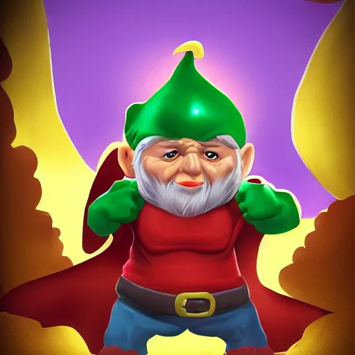 Prompt: gnome superhero in the style of alex ross