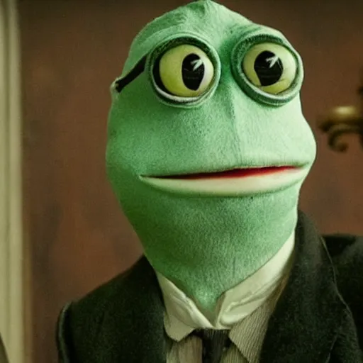 Image similar to Pepe the Frog in Peaky Blinders very detail 4K quality super realistic