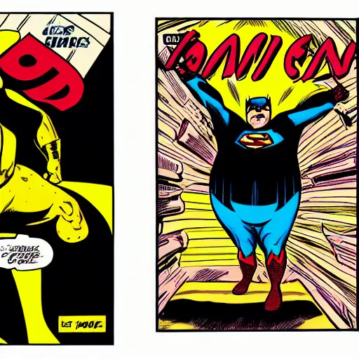 Prompt: comic book superhero Fat Man. Gritty graphic novel.