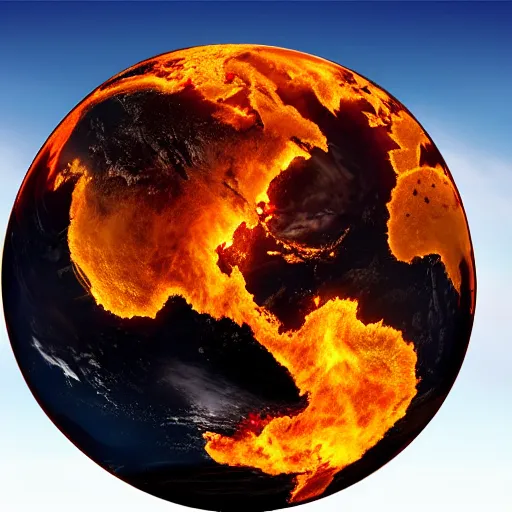 Image similar to planet earth burning in flames