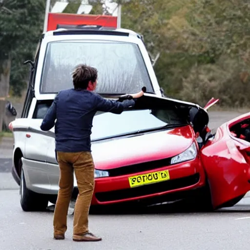 Image similar to Richard Hammond crashing a car