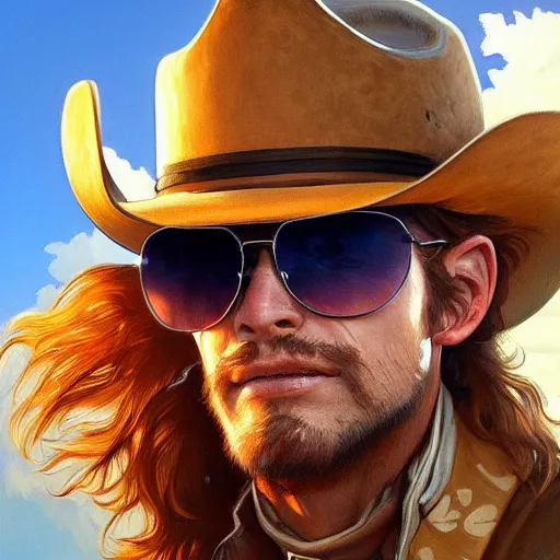 Prompt: Lion dressed as a Cowboy wearing sunglasses, highly detailed, digital painting, artstation, concept art, smooth, sharp focus, illustration, art by artgerm and greg rutkowski and alphonse mucha