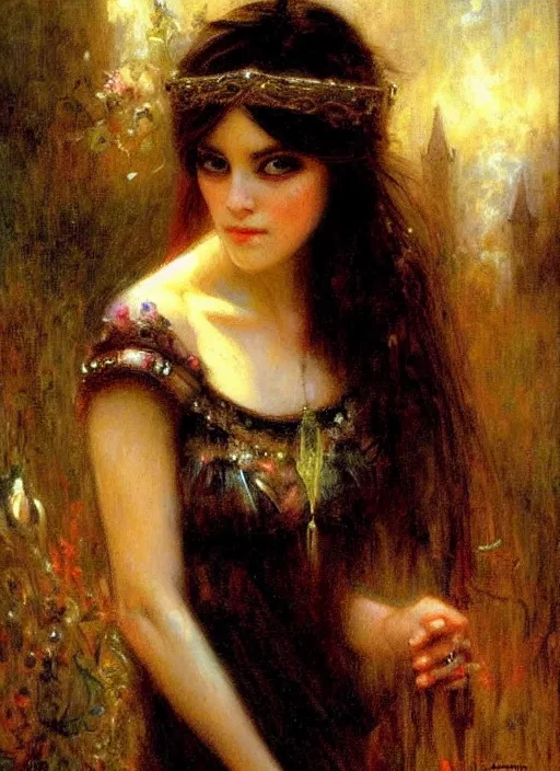 Image similar to gothic princess portrait. by gaston bussiere