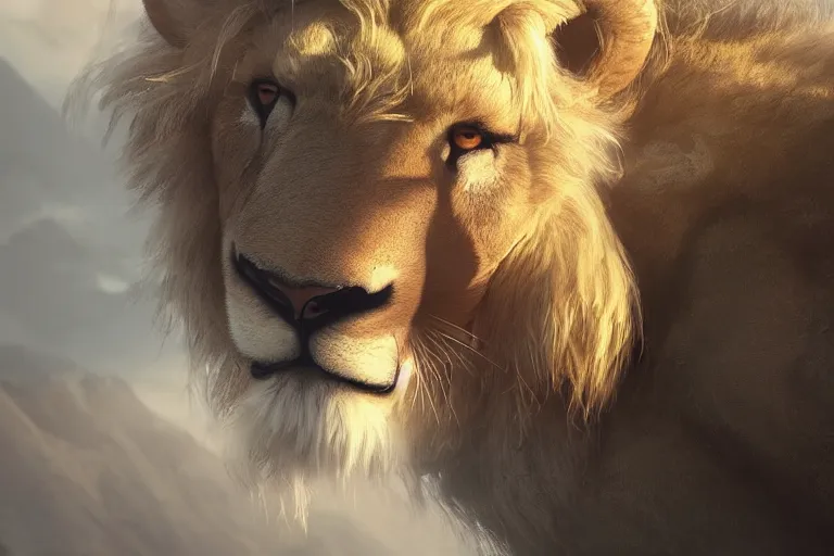 Prompt: the legendary island sized lion sheep, made by Stanley Artgerm Lau, WLOP, Rossdraws, ArtStation, CGSociety, concept art, cgsociety, octane render, trending on artstation, artstationHD, artstationHQ, unreal engine, 4k, 8k,