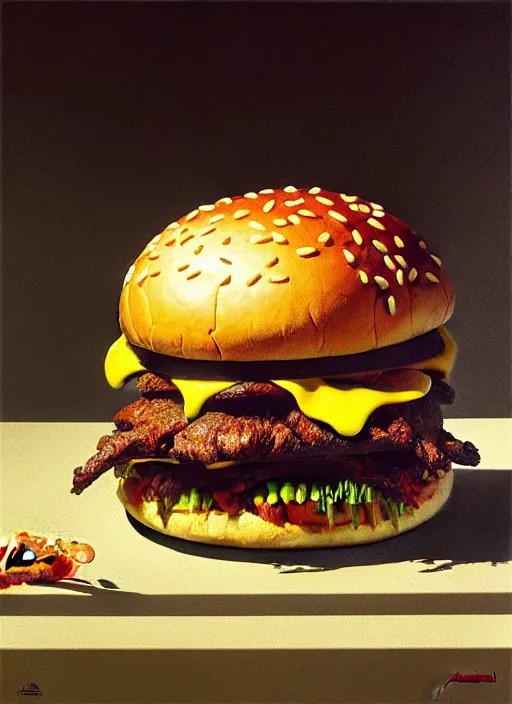 Prompt: hyper detailed 3d render like an Oil painting - Portrait of Palpatine eating a hamburger by Jacek Yerka, Mariusz Lewandowski, Houdini algorithmic generative render, Abstract brush strokes, Masterpiece, Edward Hopper and James Gilleard, Zdzislaw Beksinski, Mark Ryden, Wolfgang Lettl, hints of Yayoi Kasuma, octane render, 8k