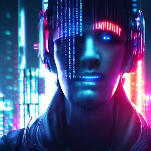 Prompt: cyberpunk hacker in new york city dark hyper realistic 8k cinematic octane 3D