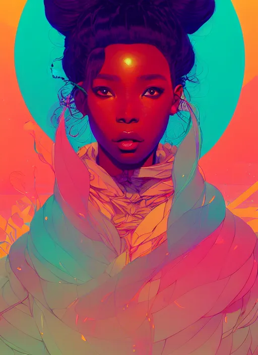 Prompt: portrait of sza, epic, anime, artstation winner by victo ngai, kilian eng and by jake parker, by conrad roset, swirly vibrant color lines, winning award masterpiece, fantastically gaudy, aesthetic octane render, 8 k hd resolution