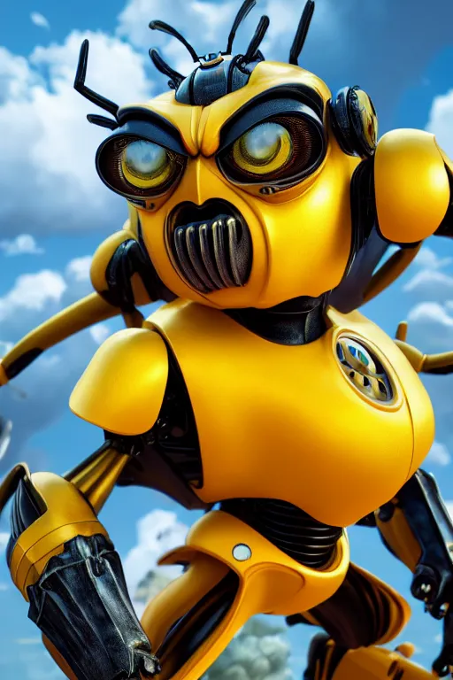 Prompt: bumblebee, ultra hd, design by Mark Ryden and Pixar and Hayao Miyazaki, unreal 5, DAZ, hyperrealistic, octane render, cosplay, RPG portrait, dynamic lighting, intricate detail, summer vibrancy, cinematic