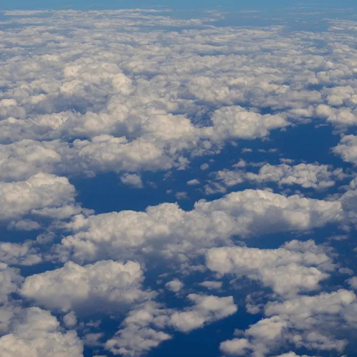 Prompt: Endless clouds towering high, seen from a plane, no ground visible, very detailed, 8k resolution, pale yellow hue with brown shadows