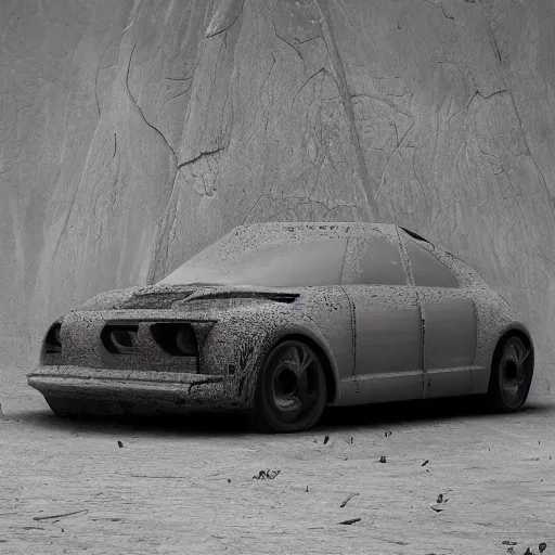 Image similar to car Ash Thorp khyzyl saleem car : medium size : in oil liquid, organic architecture style : 7, u, x, y, o forms: Kazimir Malevich forms : brutalist forms