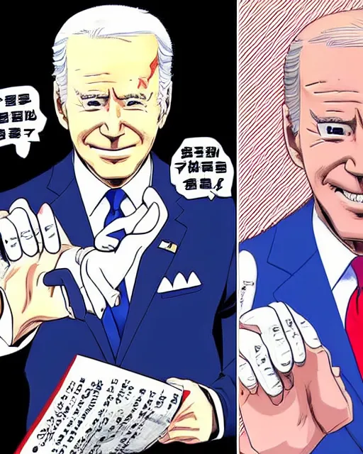 Image similar to Joe Biden shonen manga cover